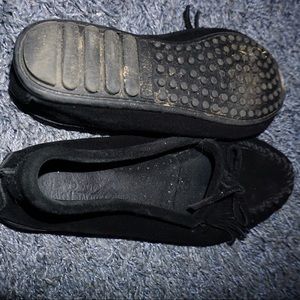 Suede pointed moccasins